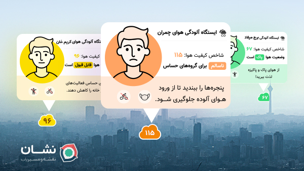 قابلیت نمایش آلودگی در نرم افزار نشان