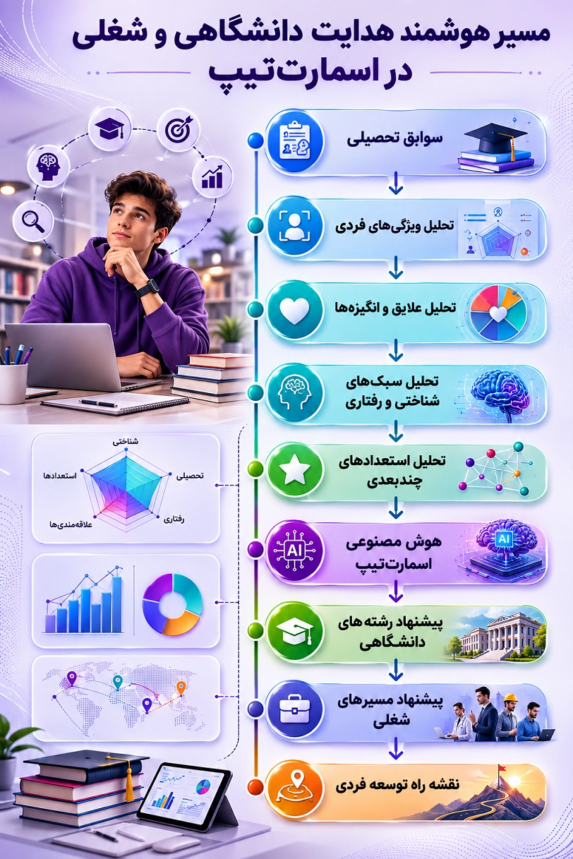 مسیر هوشمند هدایت دانشگاهی و شغلی در اسمارت‌تیپ